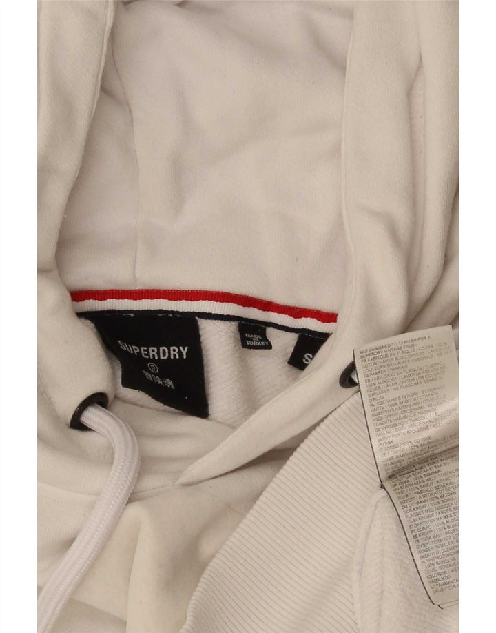 Мужской джемпер с капюшоном Superdry, маленький белый, хлопковый