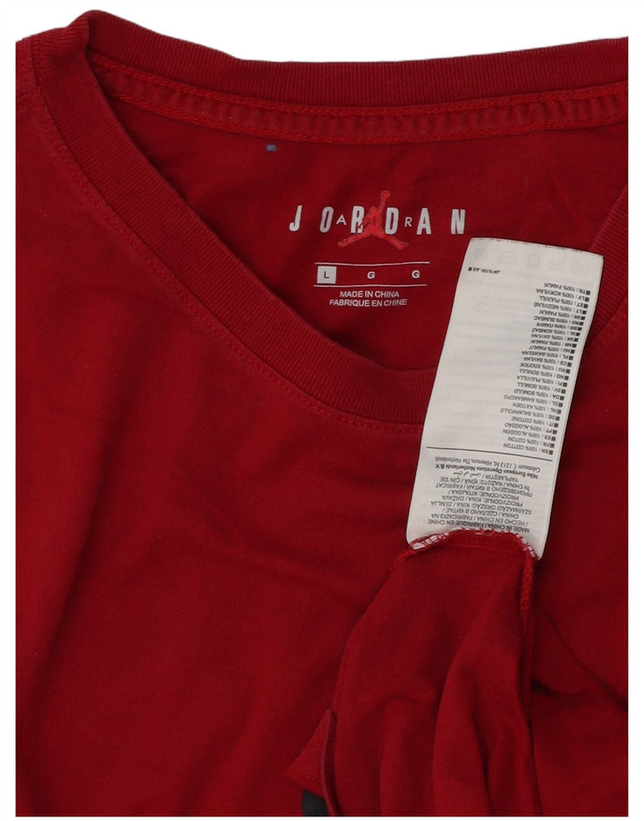 Мужская футболка с рисунком Jordan, большой красный хлопок