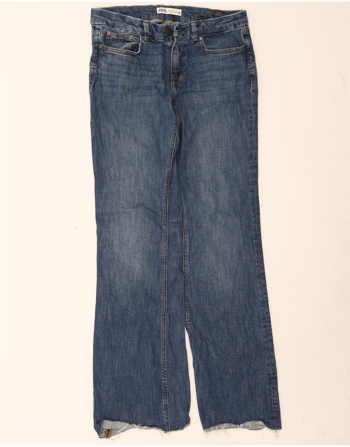 Женские расклешенные джинсы Zara EU 38, маленькие W28 L33, синие, хлопок