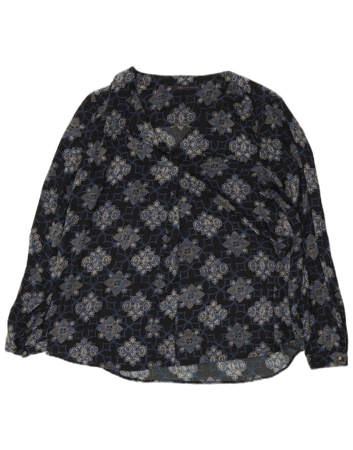 MARKS & SPENCER Womens Shirt Blouse UK 14 Large  Blue Floral Polyester