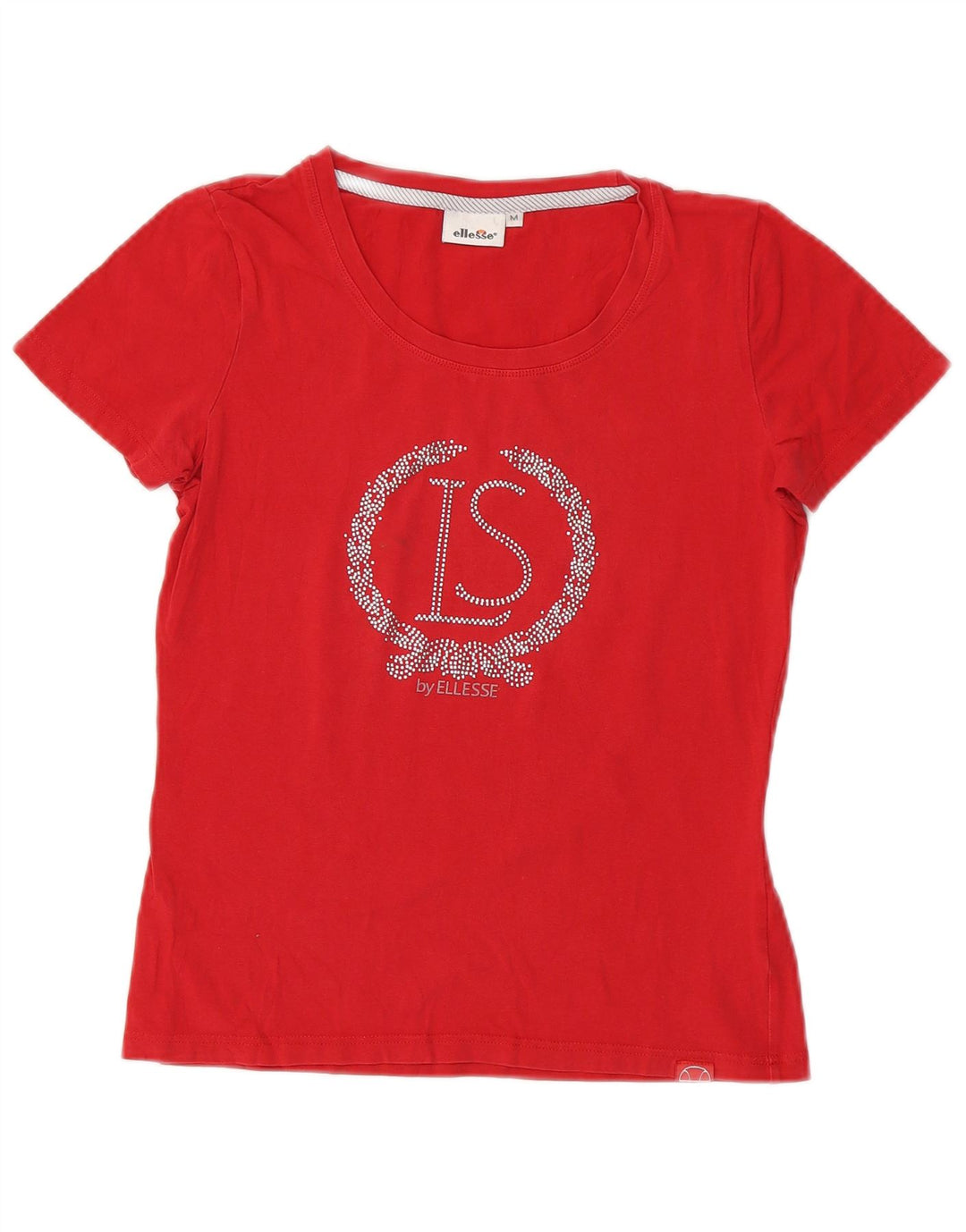Женская футболка с рисунком Ellesse Top UK 12, средний красный хлопок, красный