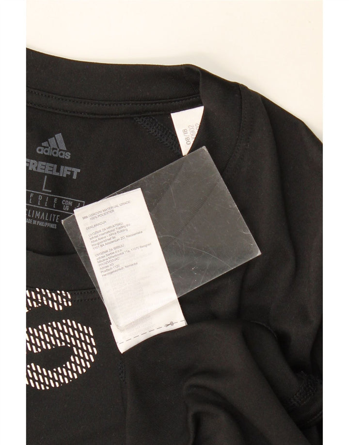 Мужская футболка ADIDAS Climalite с рисунком, большой черный полиэстер