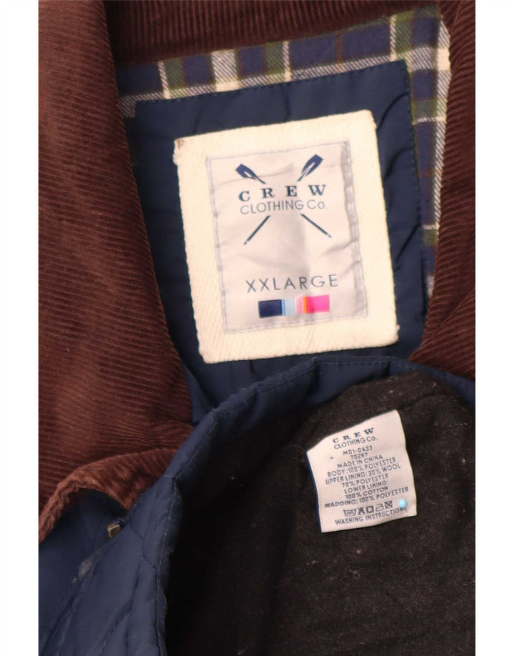 Мужская стеганая куртка Crew Clothing UK 44 2XL темно-синяя, полиэстер с цветными блоками