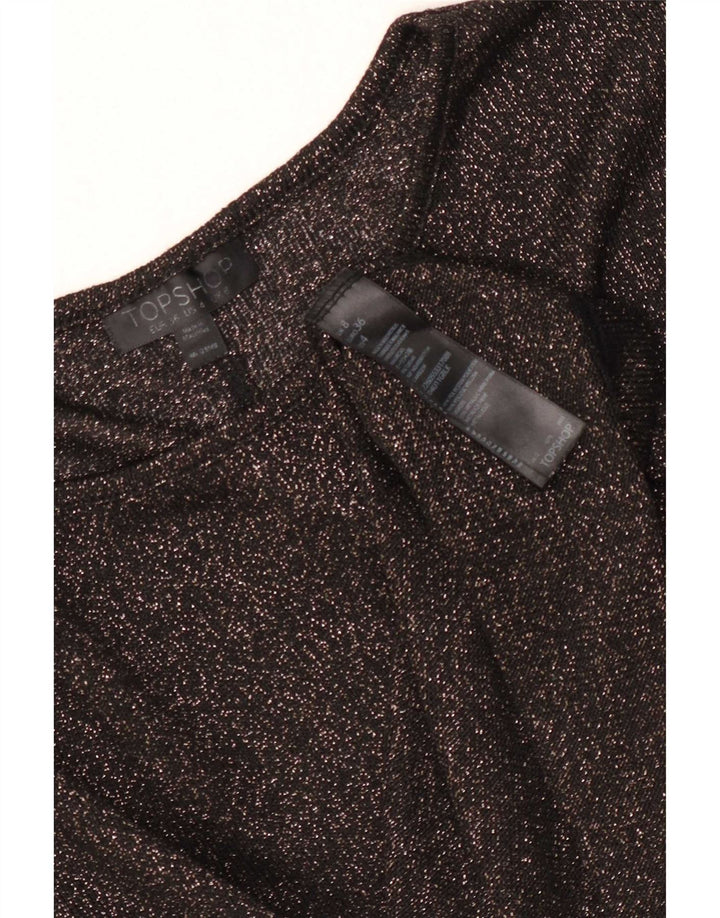Женская футболка оверсайз Topshop Top UK 8, маленький черный полиэстер с крапинками