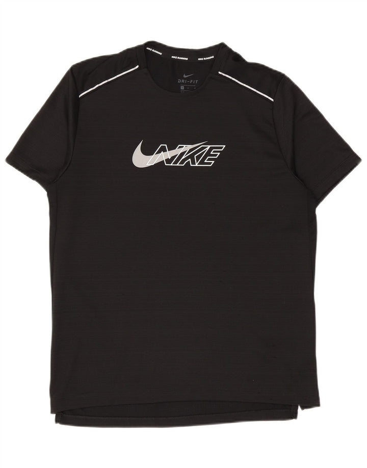 Мужская футболка Nike Dri Fit с графическим рисунком, средний черный полиэстер