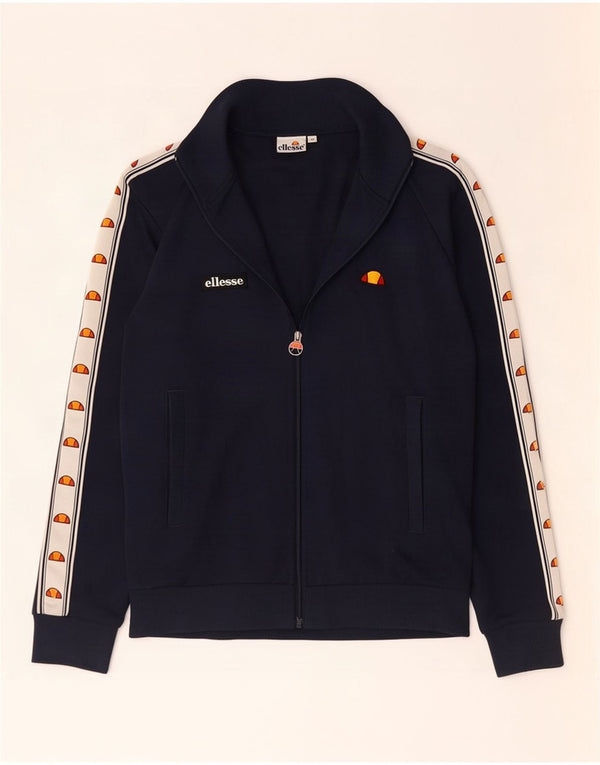 Ellesse Мужской спортивный костюм с графическим рисунком, верхняя куртка, средний темно-синий, с цветными блоками