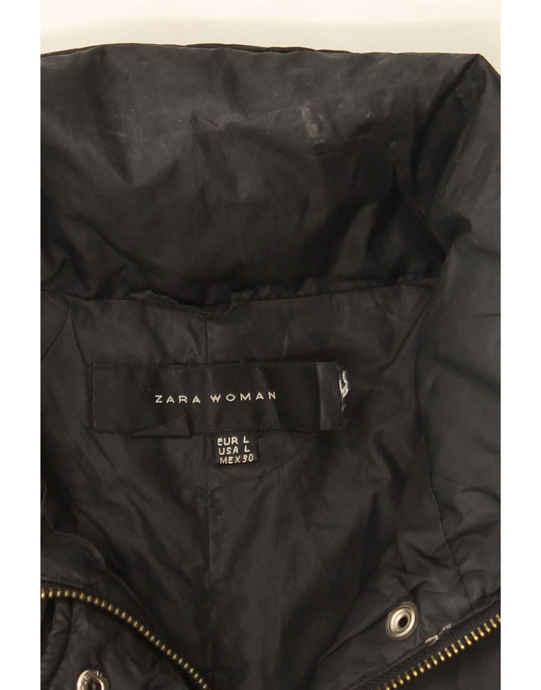 Женская стеганая куртка Zara UK 14, большая черная