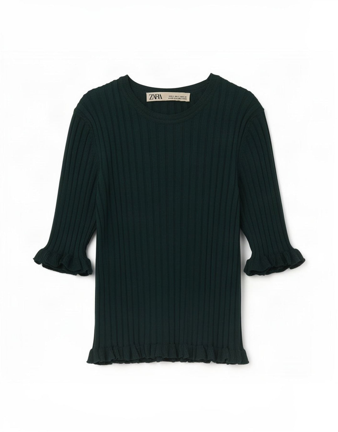 Женская укороченная блузка Zara UK 8, маленькая зеленая вискоза
