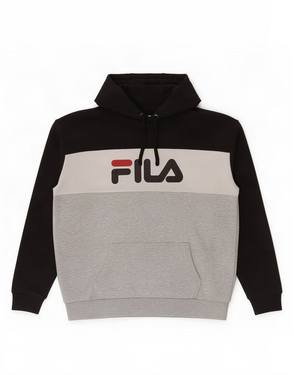 Женский джемпер с капюшоном Fila с графическим рисунком UK 14, средний, разноцветный, с цветными блоками