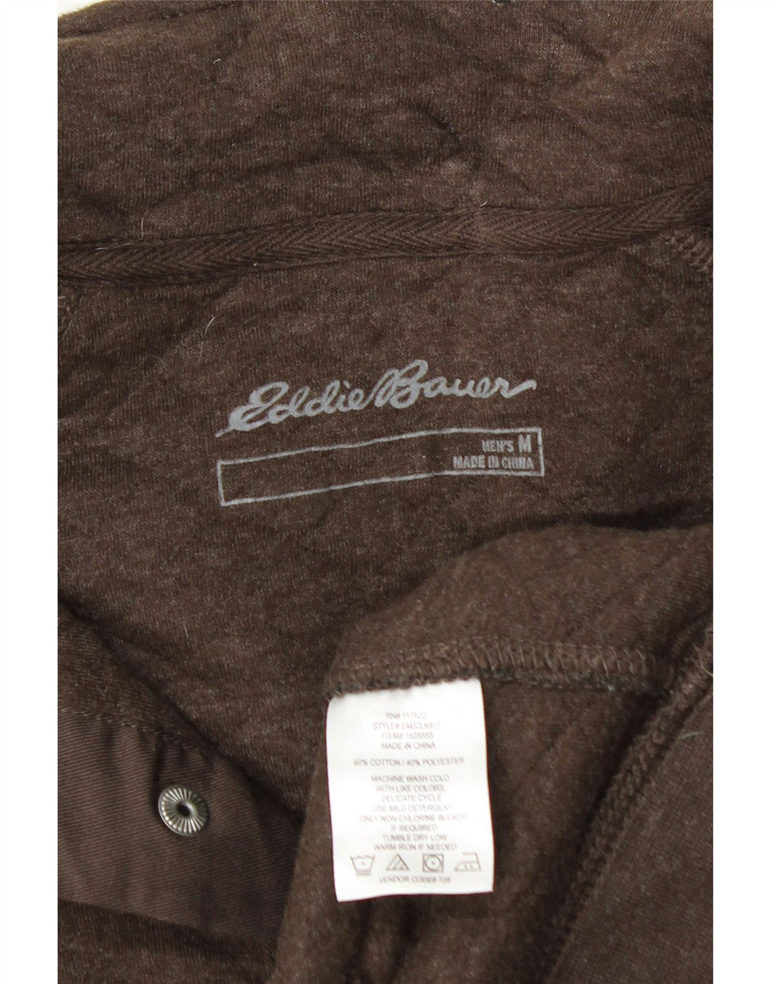 EDDIE BAUER Мужской свитшот с воротником на пуговицах, джемпер среднего коричневого цвета, хлопок