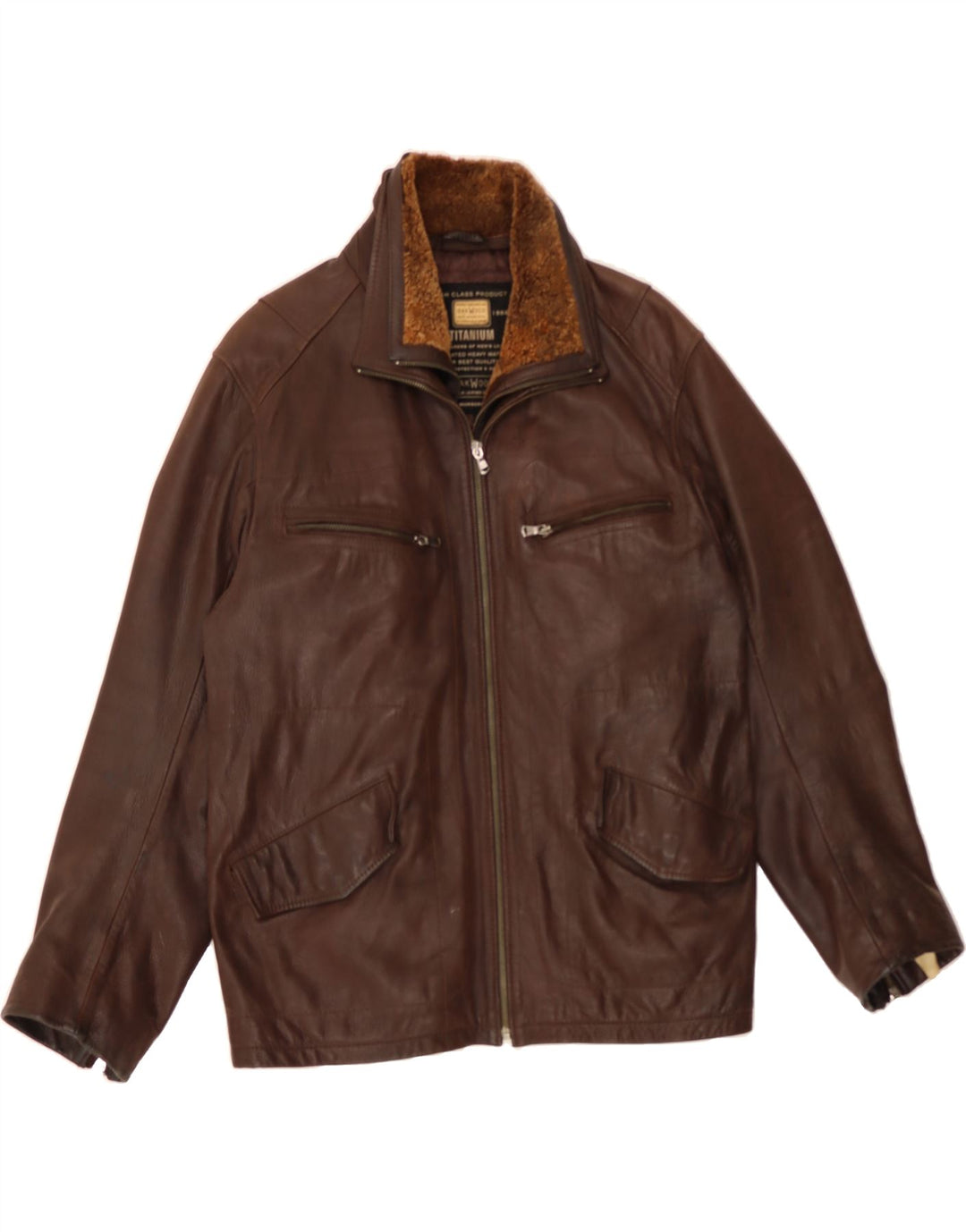 Мужская кожаная куртка OAKWOOD UK 40, большая коричневая