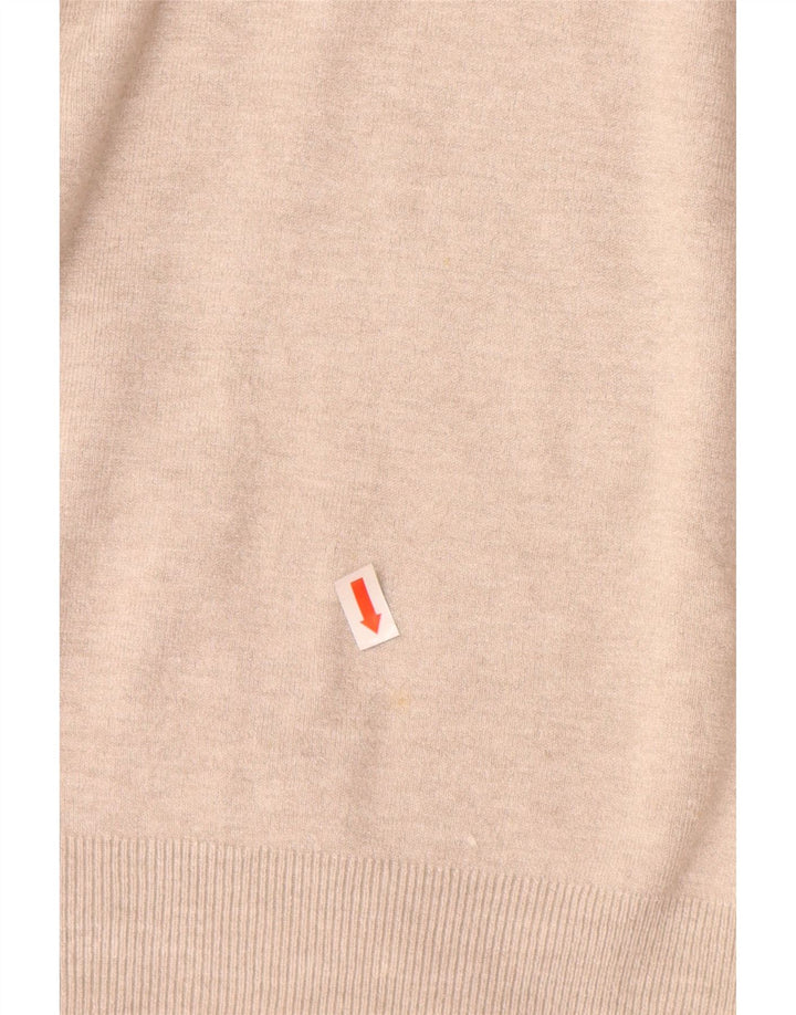 Женский джемпер с v-образным вырезом ZARA UK 12, средний бежевый