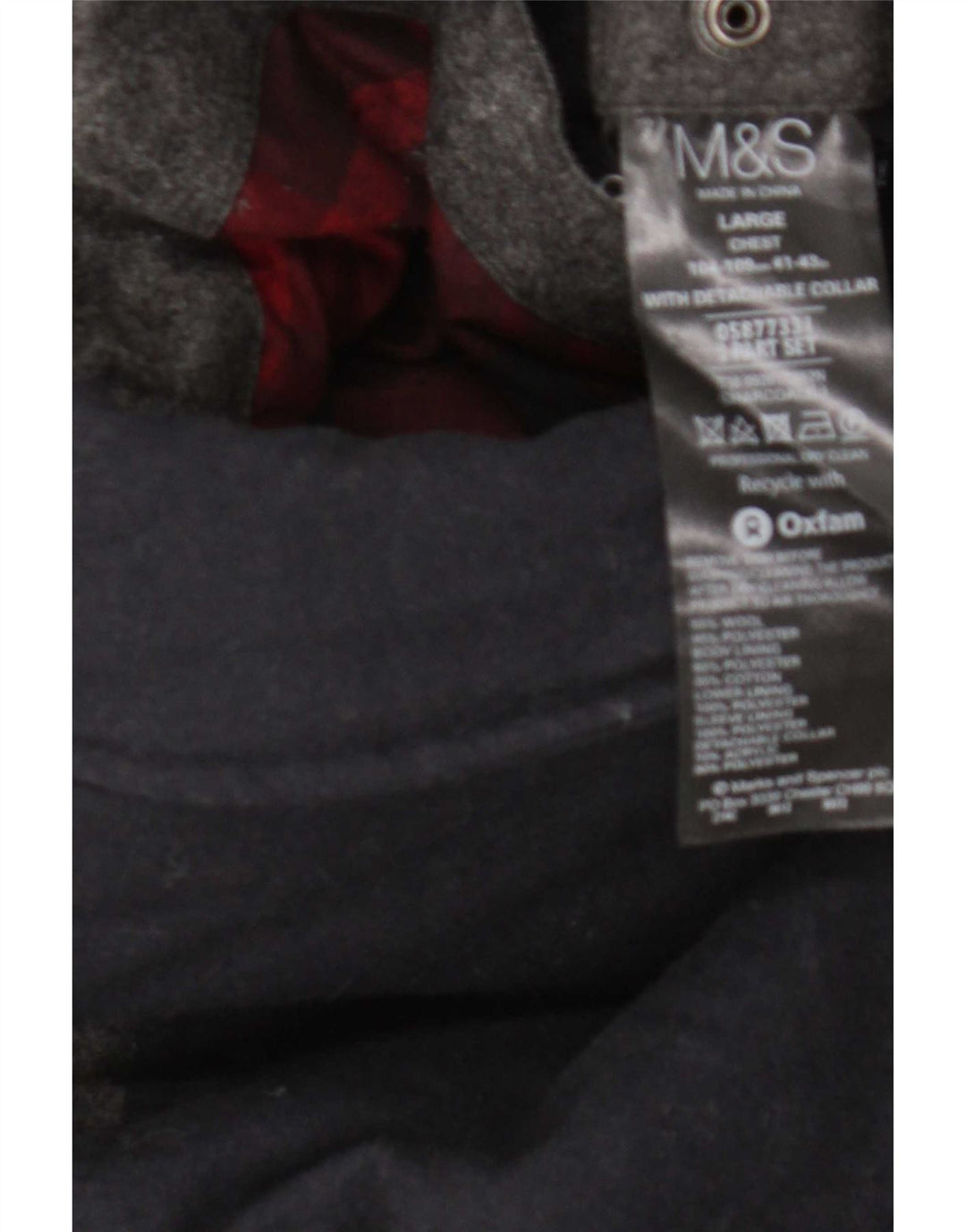 Мужская стеганая куртка Marks & Spencer UK 41, большая серая, шерстяная с цветными блоками