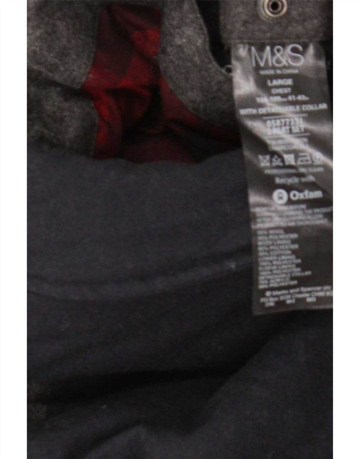 Мужская стеганая куртка Marks & Spencer UK 41, большая серая, шерстяная с цветными блоками