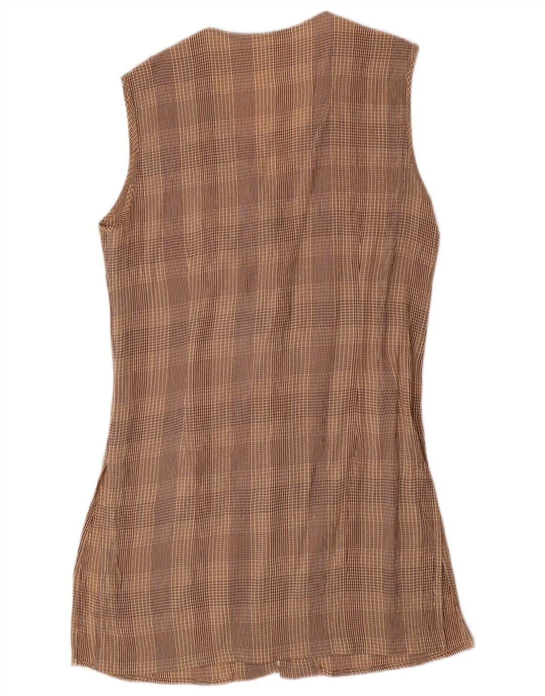 ВИНТАЖНЫЙ женский комплект из 2 предметов с 4 пуговицами, Великобритания, 10 маленьких размеров, W28, коричневый ацетат в клетку