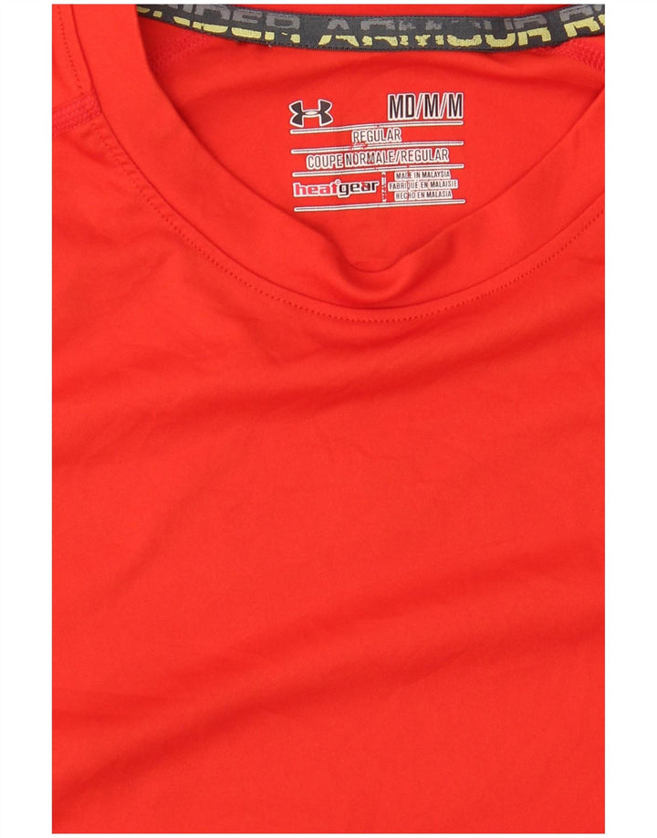 Мужская футболка Under Armour Heat Gear, верх из полиэстера среднего красного цвета