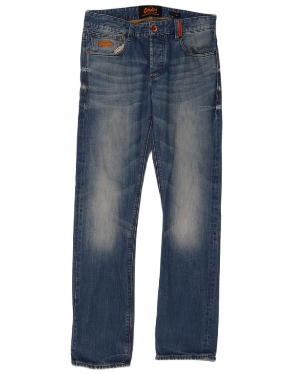 SUPERDRY Женские прямые джинсы W32 L32, синий хлопок