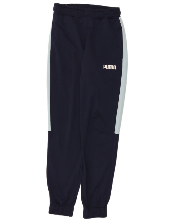 Мужские спортивные брюки Puma, джоггеры, маленькие, темно-синие, полиэстер с цветными блоками
