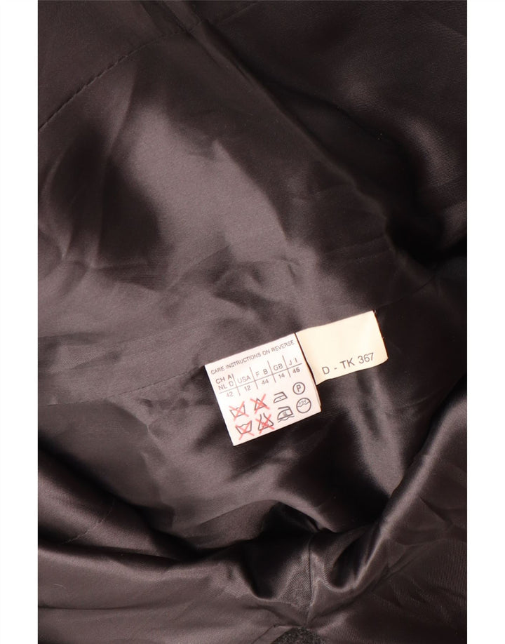 Женское двубортное пальто MARELLA UK 14, большой размер, серое из натуральной шерсти