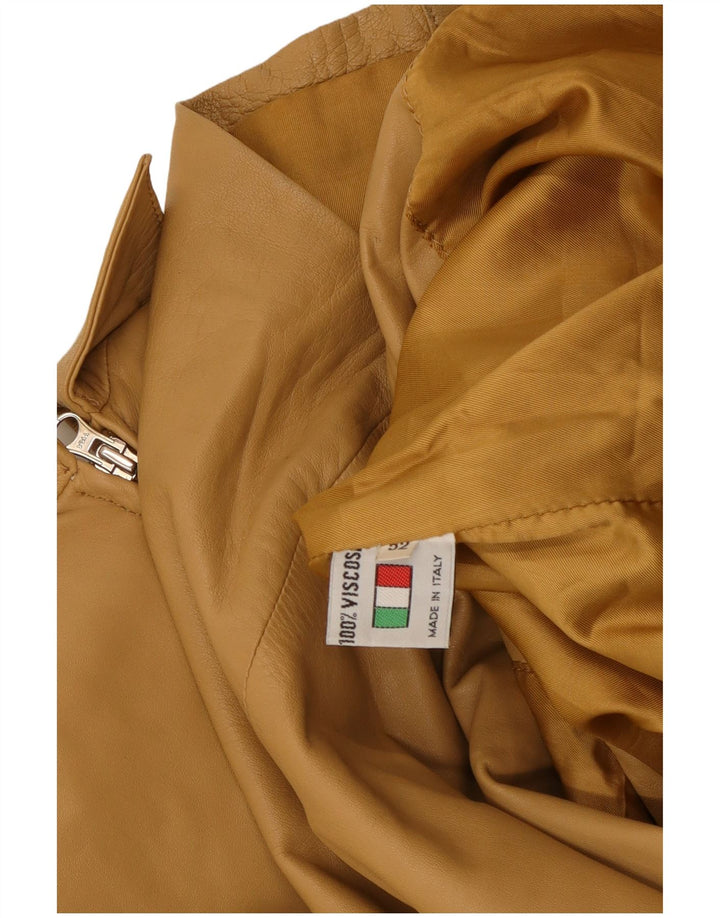Куртка женская кожаная VINTAGE IT 52 2XL Бежевая кожа