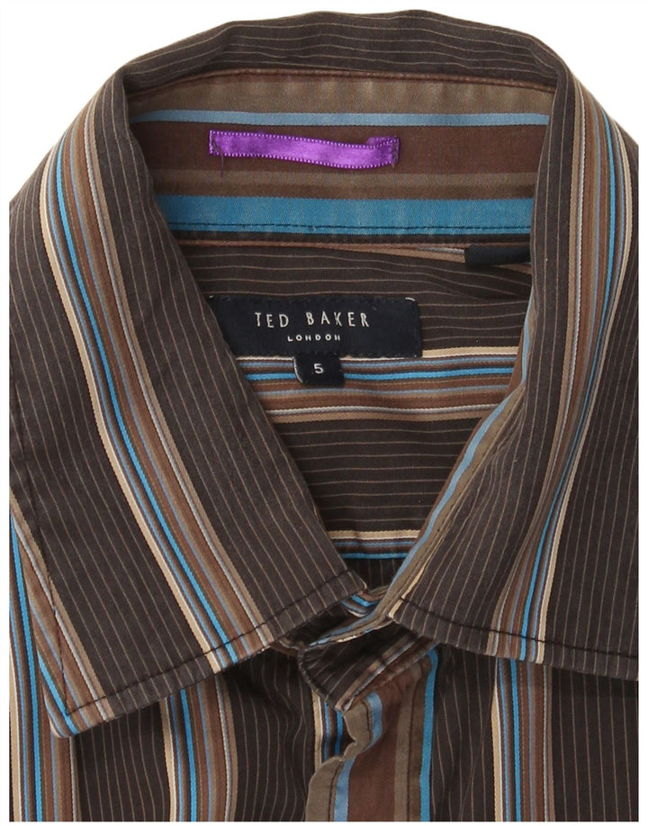 Мужская рубашка Ted Baker, размер 5 XL, коричневая полоска