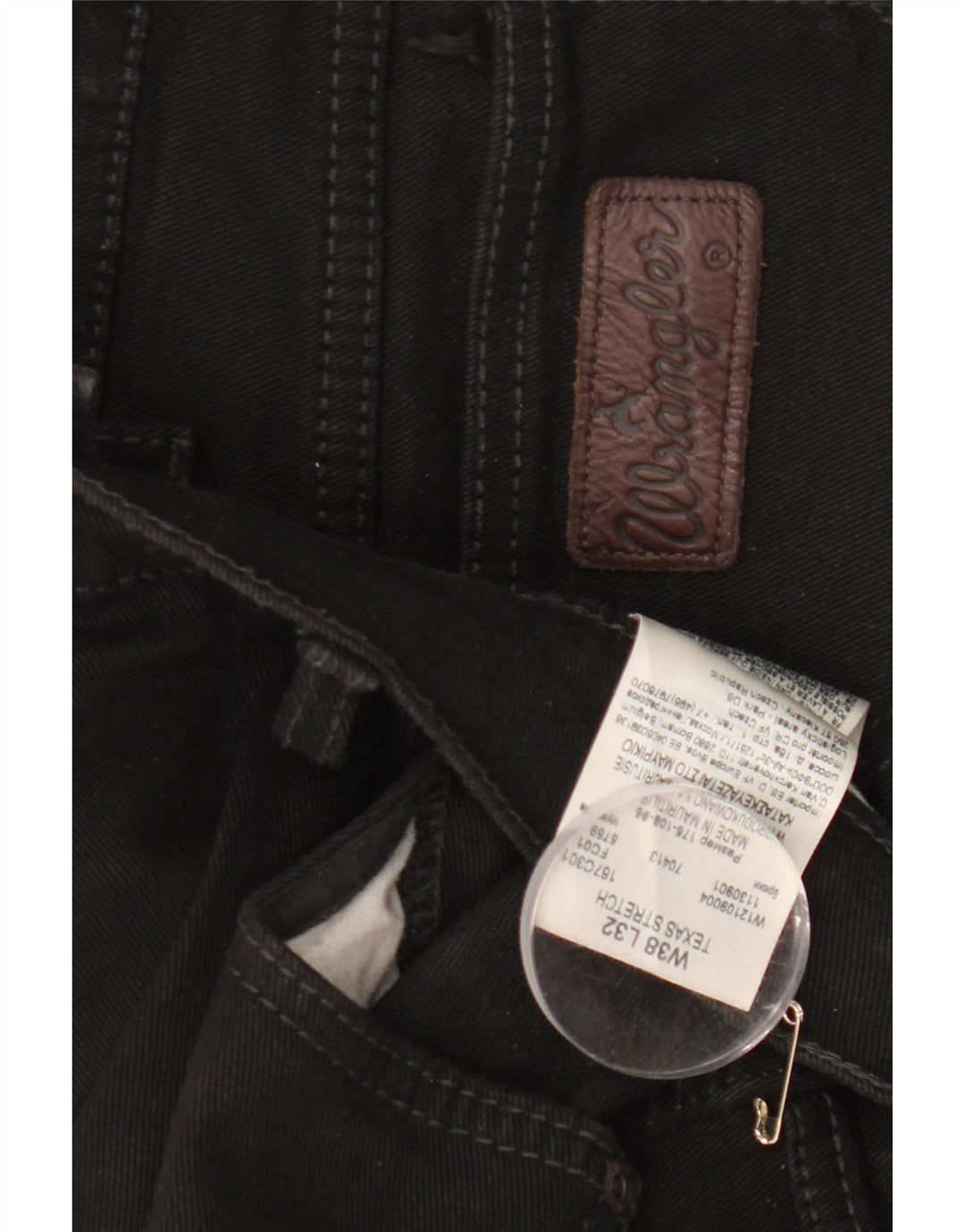 Мужские прямые джинсы WRANGLER Texas Stretch W38 L32, черный хлопок