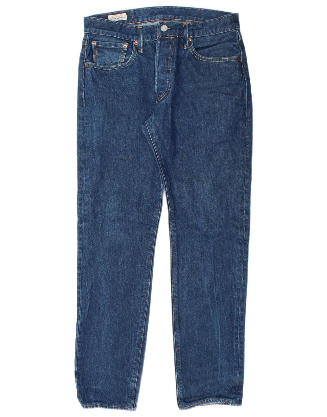 Мужские прямые джинсы LEVI'S 501 W32 L29 синие, хлопок