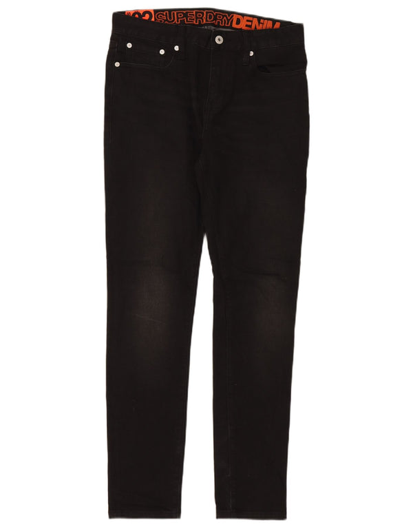 Мужские потертые джинсы скинни Superdry W30 L32, черный хлопок