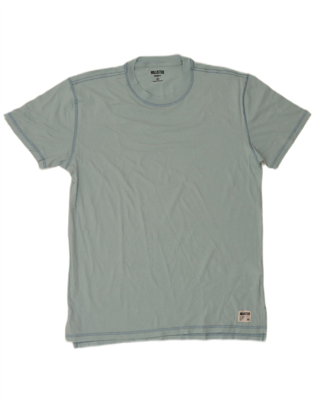 Мужская футболка Hollister Top Medium Blue Cotton