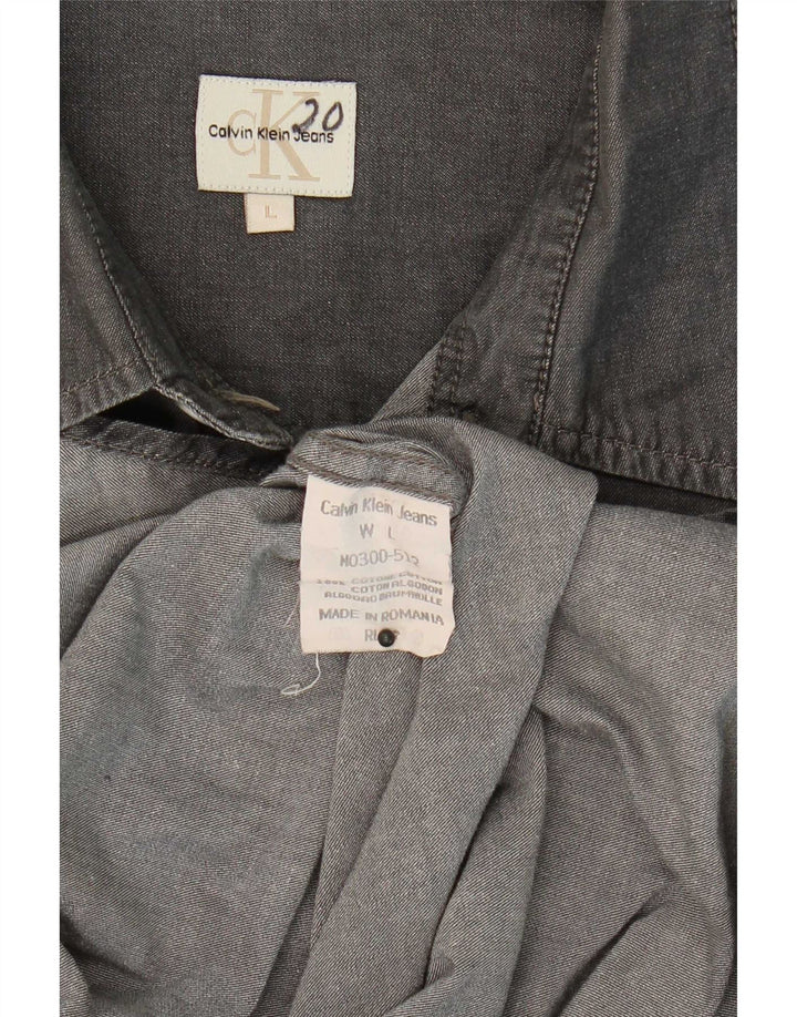 Мужская рубашка Calvin Klein Jeans, большая серая, хлопок