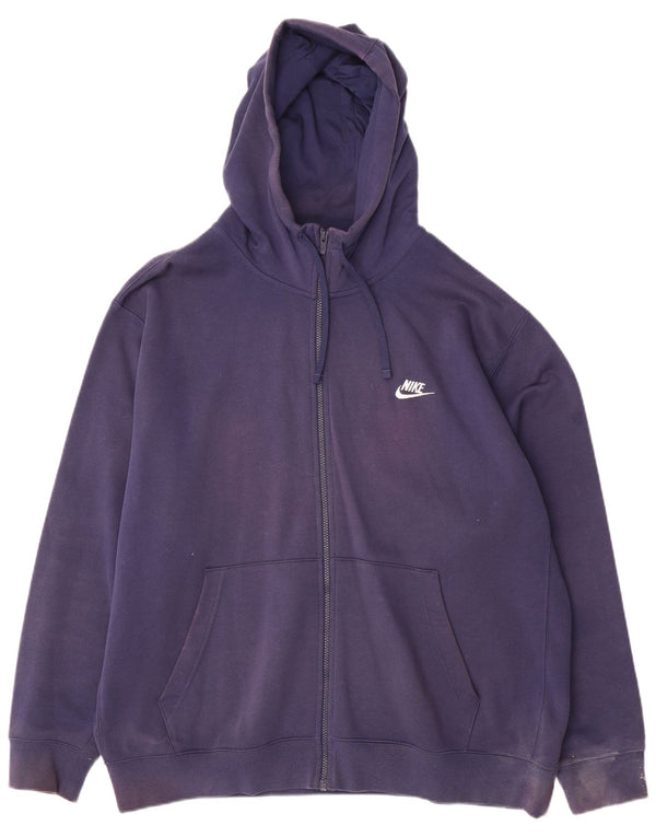 Мужской свитер с капюшоном на молнии Nike 2XL, темно-синий, хлопок