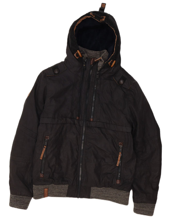 Мужская ветровка-бомбер с капюшоном Naketano UK 42 XL, черный хлопок