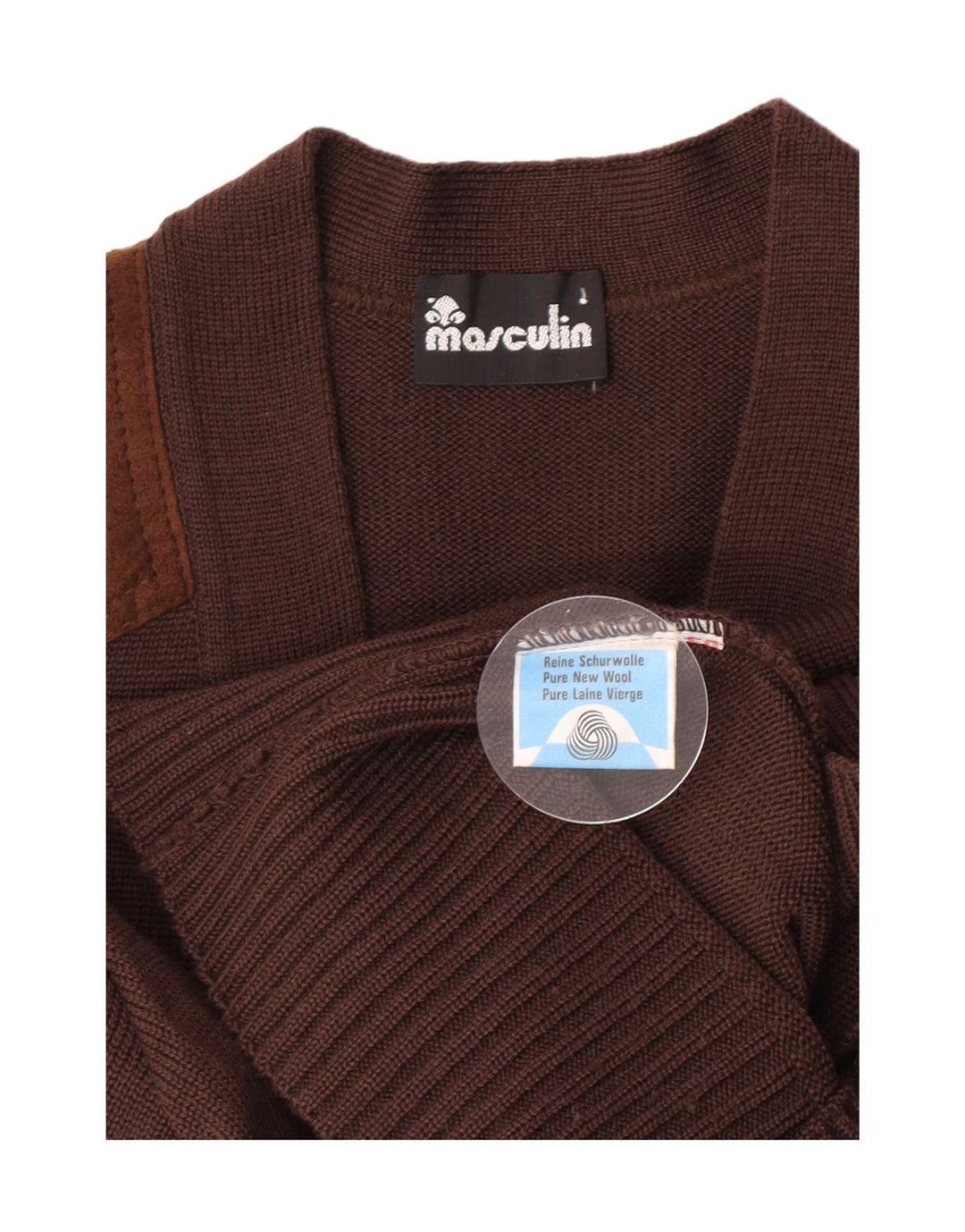 Мужской кардиган Masculin, маленький коричневый новый шерстяной свитер