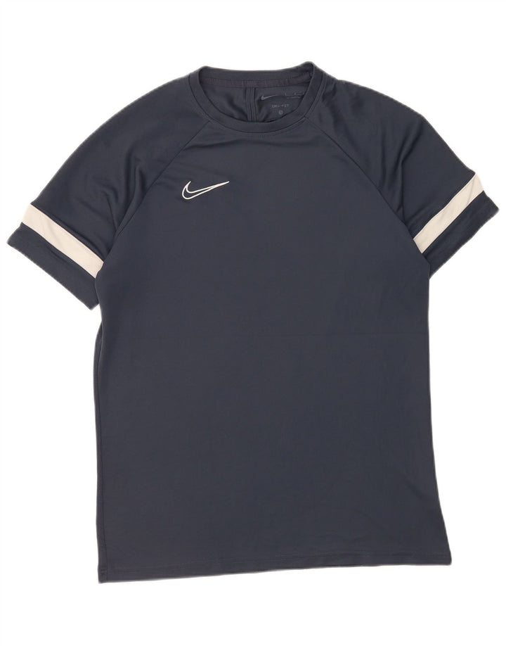 Мужская футболка Nike Dri Fit, большой темно-синий полиэстер с цветными блоками