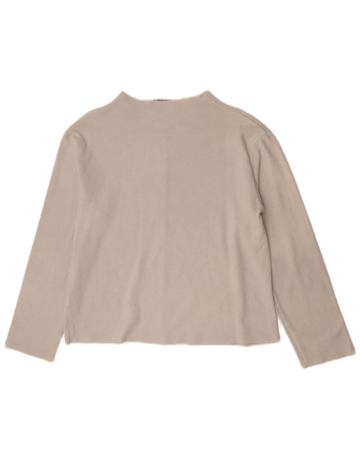 Женский топ Zara с длинным рукавом UK 14, средний белый хлопок