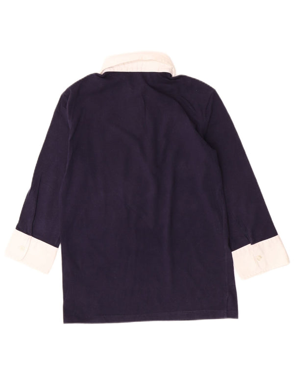 Женская рубашка-поло для регби Fred Perry UK 14, большая темно-синяя с цветными блоками