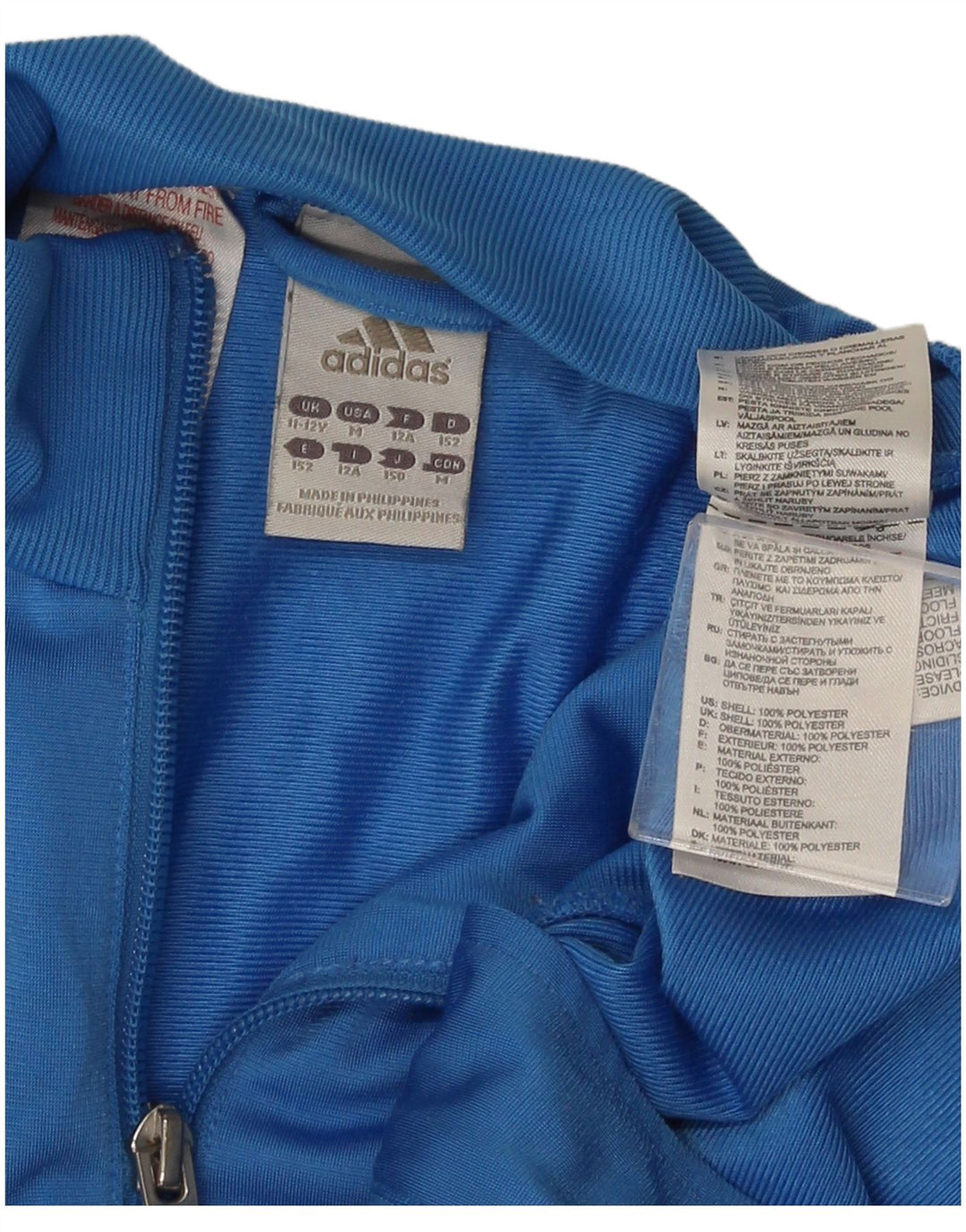 Спортивный костюм Adidas для мальчиков 11–12 лет, синий полиэстер с цветными блоками