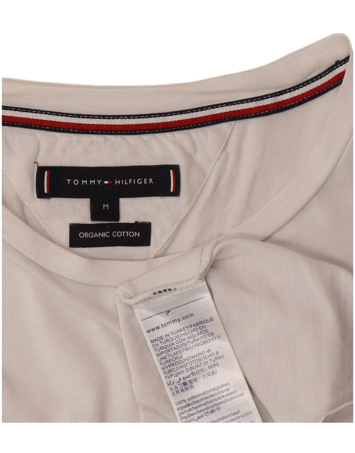 Tommy Hilfiger Мужская футболка с рисунком Топ среднего размера, белый хлопок