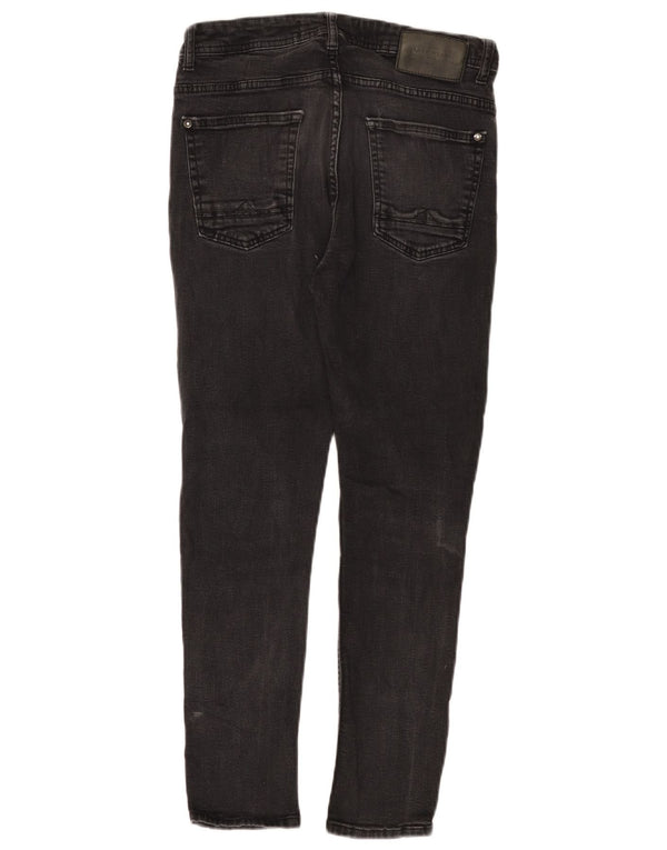 Женские укороченные джинсы скинни ZARA EU 40 Medium W31 L25, черный хлопок