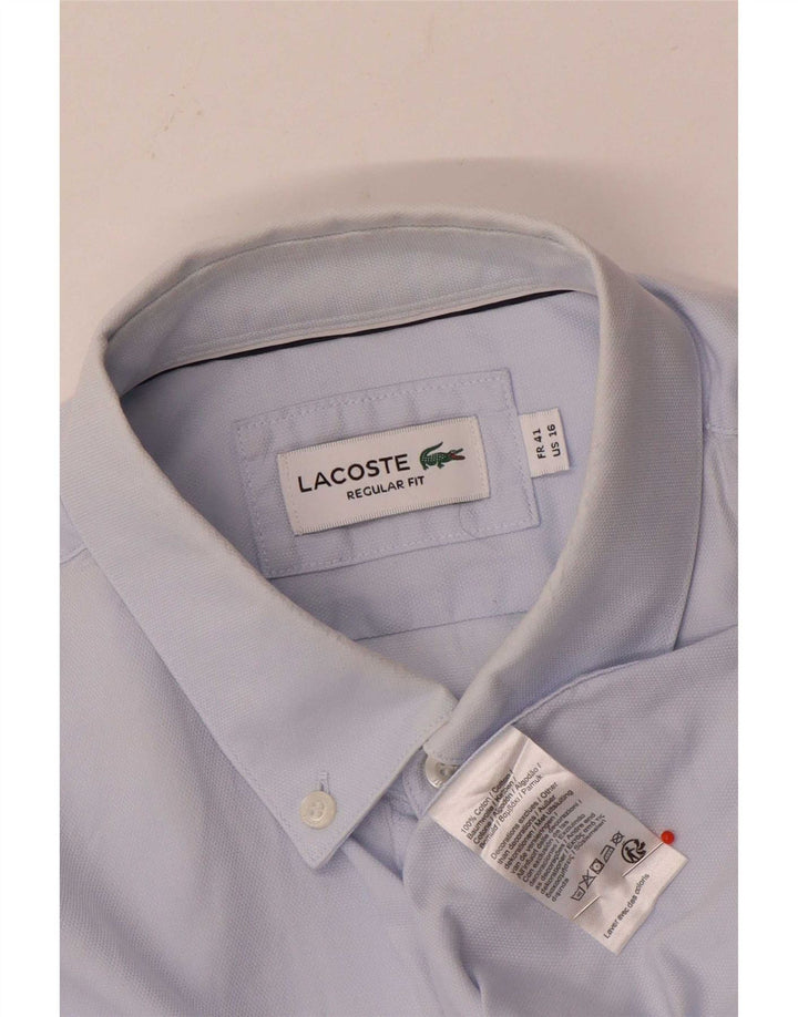 Мужская рубашка стандартного кроя Lacoste, размер 41 16, большая синяя хлопковая ткань