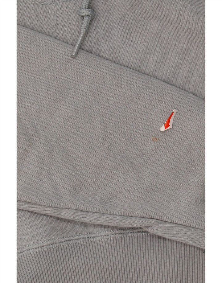 CONVERSE Womens Crop Hoodie Jumper UK 14 Medium Grey Cotton Vintage Converse and Second-Hand Converse from Messina Hembry 