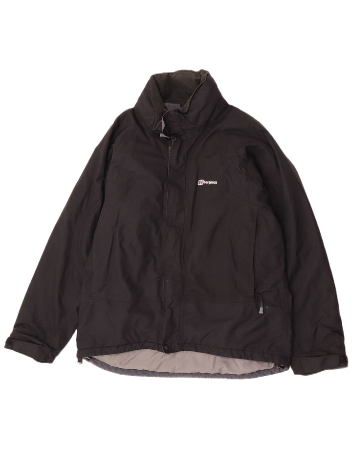 Berghaus Мужская дождевик с капюшоном UK 38 Средний Черный Нейлон