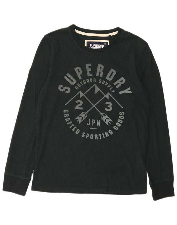 Мужской топ с рисунком Superdry с длинным рукавом XL, зеленый хлопок