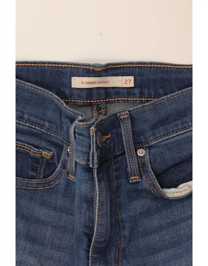 Женские утягивающие джинсы скинни Levi's W27 L29 синие