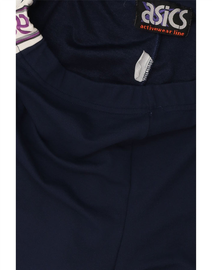 ASICS Womens Graphic Leggings UK 14 Medium  Navy Blue Vintage Asics and Second-Hand Asics from Messina Hembry 