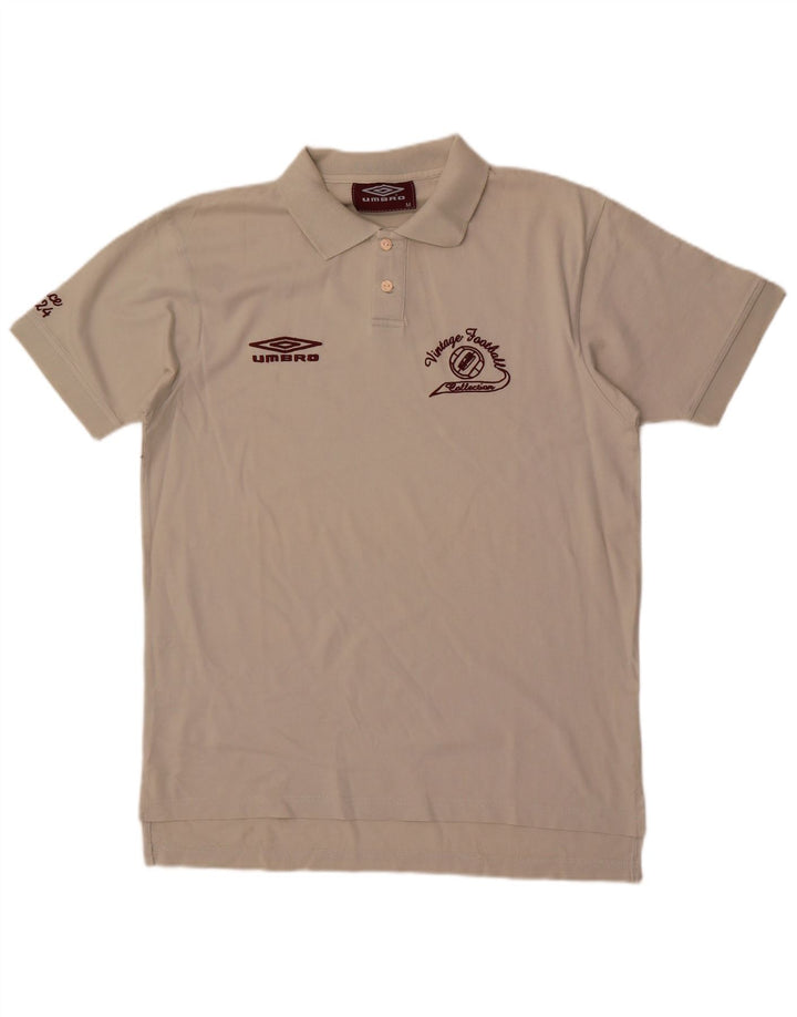 Мужская рубашка поло Umbro с рисунком, средний белый хлопок, хлопок