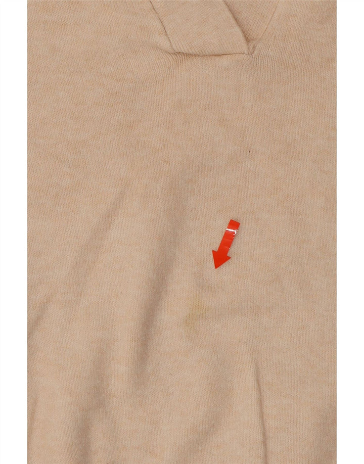 MARKS & SPENCER Womens Polo Neck Jumper Sweater UK 10 Small Beige Vintage Marks & Spencer and Second-Hand Marks & Spencer from Messina Hembry 