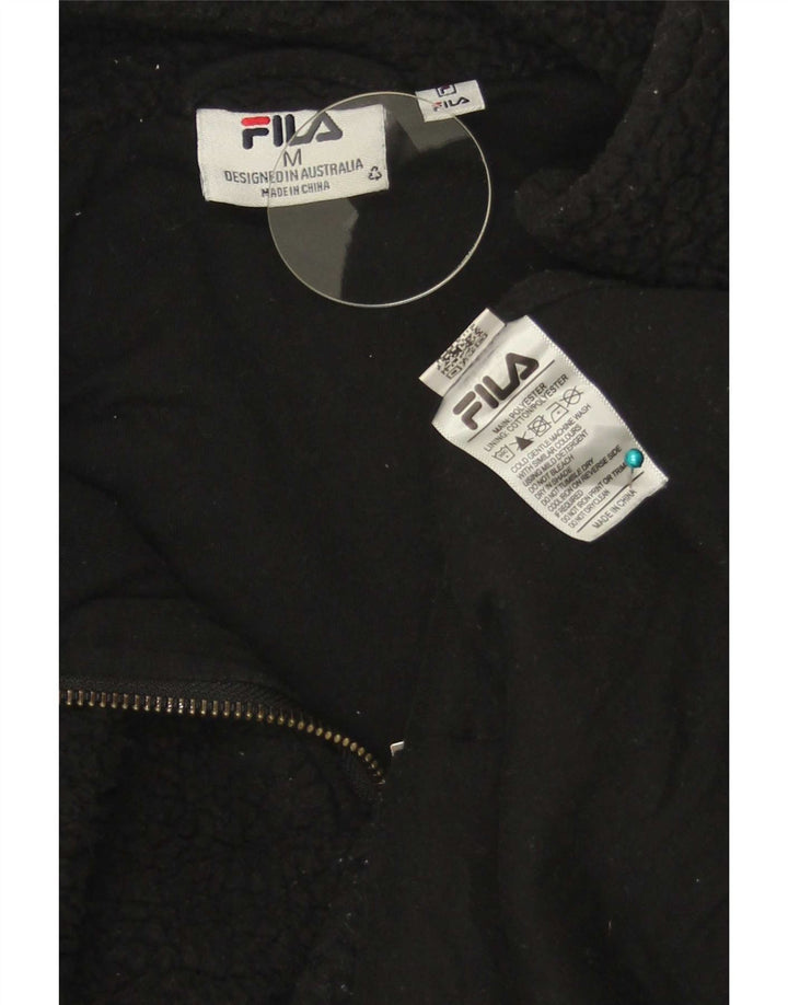 Женский флисовый джемпер Fila с воротником на молнии UK 14, средний черный полиэстер