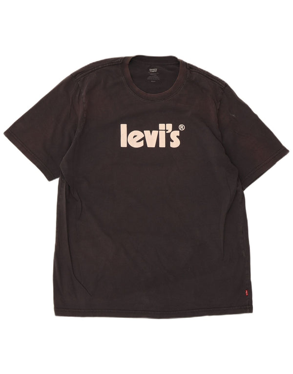 Мужская свободная футболка с рисунком Levi's, средний черный