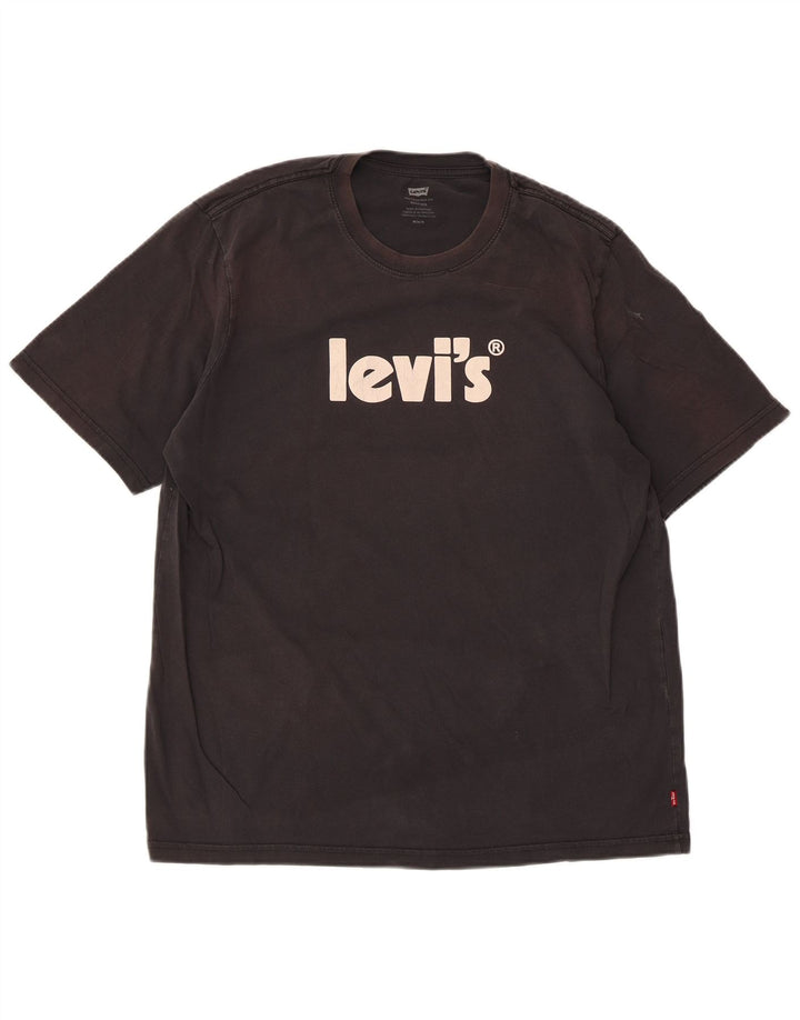 Мужская свободная футболка с рисунком Levi's, средний черный